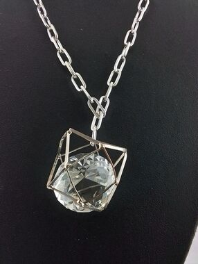 Large Fashion Geometric Crystal Pendant Necklace